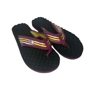 The North Face Base Camp Sandals Women's 4 Black Flip Flop Purple Slides Thong